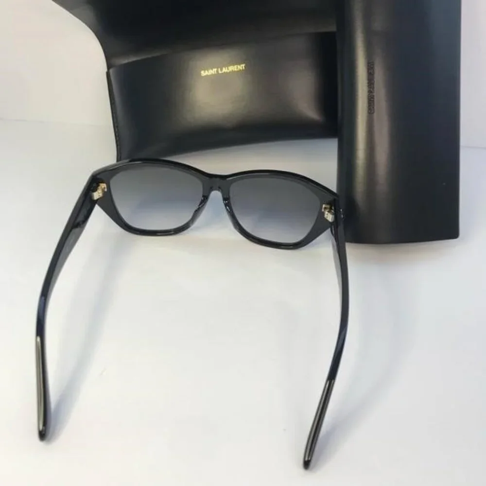 💯 - New Authentic SAINT LAURENT SLM8/F Sunglasses Black - Picture 7 of 13